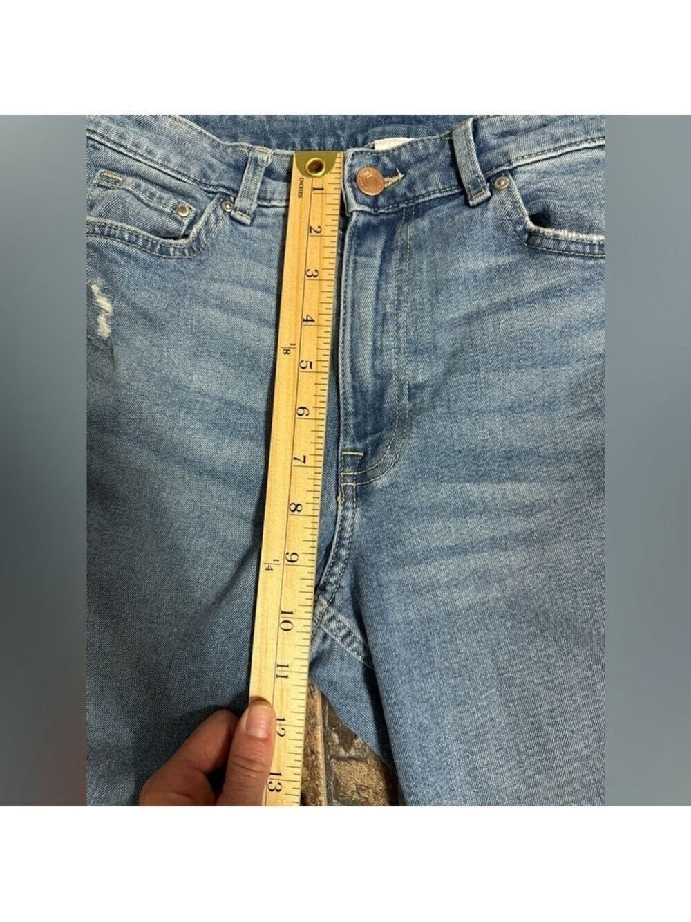 H&M Curvy Fit Bootcut High Rise Jeans Size 4 Denim Blue - Picture 12 of 13